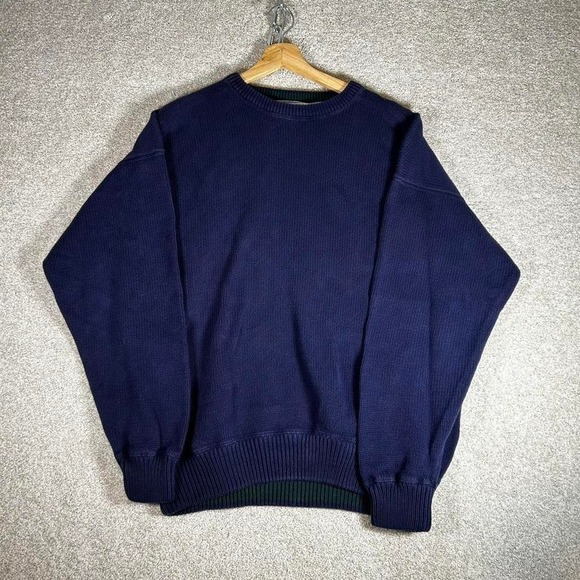 American Vintage Other - Vintage navy blue earth tone preppy knit sweater Size L